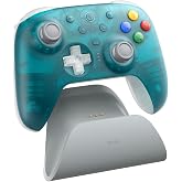 8Bitdo Ultimate 2 Wireless Gaming Controller with Charging Dock- Clear Blue | TMR Joysticks, Switchable Hall Effect/Tactile Triggers, 8Speed Wireless Tech, RGB Fire Ring, for PC &amp; Android