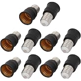 uxcell 10pcs E14 to E17 Lamp Extender Adapter Converter Light Bulb Socket Holder Black