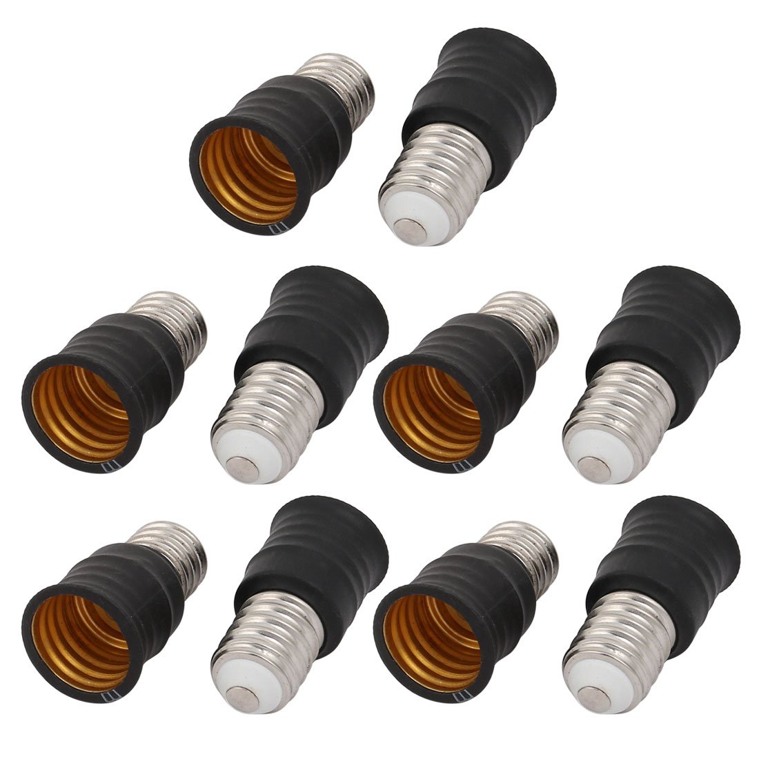 sourcing map 10pcs E14 to E17 Lamp Extender Adapter Converter Light Bulb Socket Holder Black