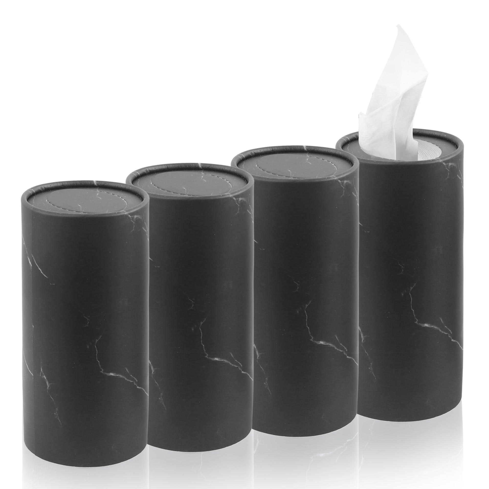 Photo 1 of 4PCS Car Tissue Holder for Car Cup Holder,Minimalist Car Tissues Cylinder of Travel Tissues Replace 50 Facial Tissue,Universal Car Accessories Car Tissue Box for Most Cars (4Black)