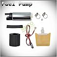 MUCO New 1pc Genuine 255LPH High Flow OE Upgrade Performance Electric Gas Intank EFI Fuel Pump With Strainer/Filter + Rubber Gasket/Hose + Stainless Steel Clamps + Universal Connector Wiring Harness