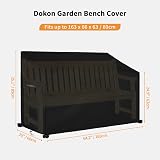 Dokon 3 Seat Garden Bench Cover Waterproof Outdoor Black 163x66x63/89cm view 2