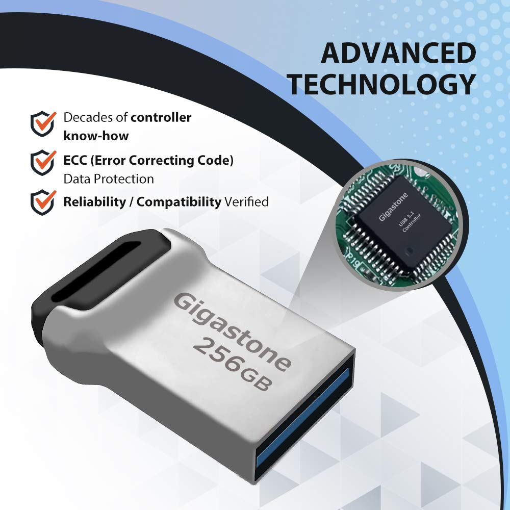 GIGASTONEZ90 256GB 2 Pack USB 3.2 Gen1 Flash Drive, Mini Fit Metal Waterproof Compact Pen Drive - Image 3