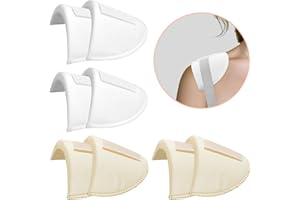 Zaruatu 4 Pairs Set-in Shoulder Pads 1.5cm Thickening Foam Shoulder Pads for Womens Clothing Sewing Supplies Breathable Sponge Pads for Sloping High Low Shoulders Blazer Suit (White & Skin)