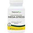 Natures Plus Mega-Complex, Sustained Release - 60 Vegetarian Tablets - B Complex, Vitamin C Supplement, Chamomile & Herbs for Natural - Gluten-Free - 60 Servings