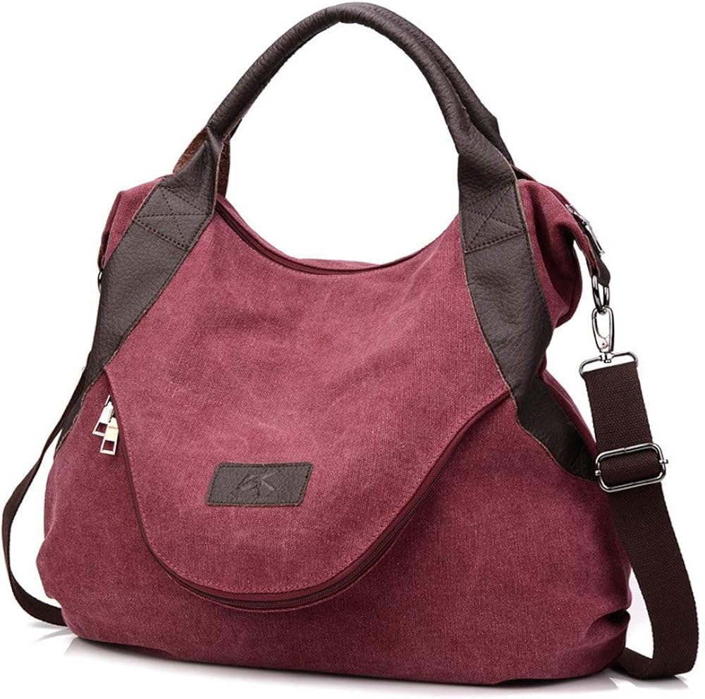 Canvas bag, handbag, shoulder bag, outdoor, purple, C0160 Amazon.co.uk