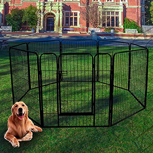 Meihua Dog Playpen 8 Panels 40" Height, Pet Pen Dog Kennel Fence Outdoor Indoor Play Yard Puppy