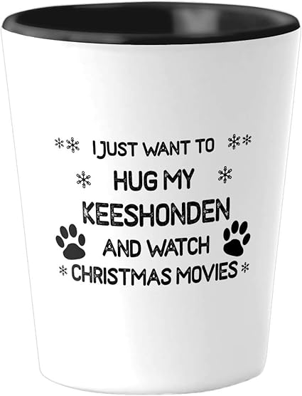 Amazon Funny Keeshonden クリスマスショットグラス キュートなセラミックカップ 犬好きの方に 男性 女性 子供への クリスマスプレゼントに最適 Exxtra Gifts ショットグラス