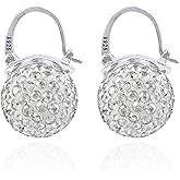 OwMell Elegant 925 Sterling Silver Pearl Drop Earrings Dangle Stud Gold Plated Earrings for Women Large Size 12mm