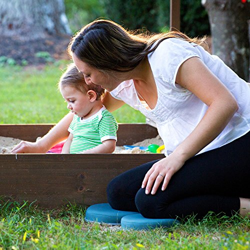 Bath Kneelers for Comfortable Baby Bath Tub Time - Two Separate Knee Pads With EVA Foam Cushions Padded Bath Kneeler - Ah Goo Baby SoftSpotz - Non-Slip, Quick-Dry and Machine Washable - (Blue/Sky) - Thumbnail 3