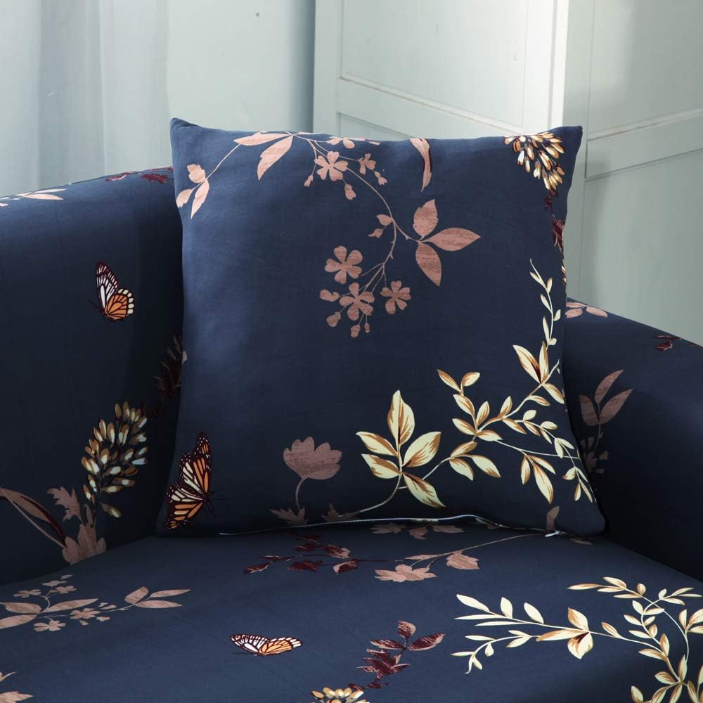 Eunzel Stretch Sofa Covers,Loveseat Slipcovers with Elastic Bottom,Slip Resistant Furniture Protector(Loveseat,Navy): Home & Kitchen
