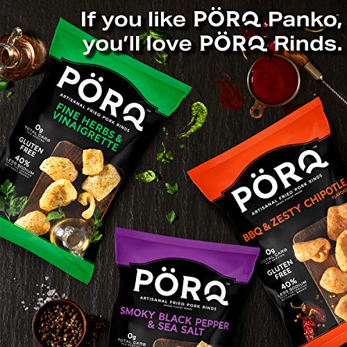 PÖRQ Artisanal Fried Pork Rinds Panko Crumbs, 10.5 oz., Zero Carb Bread