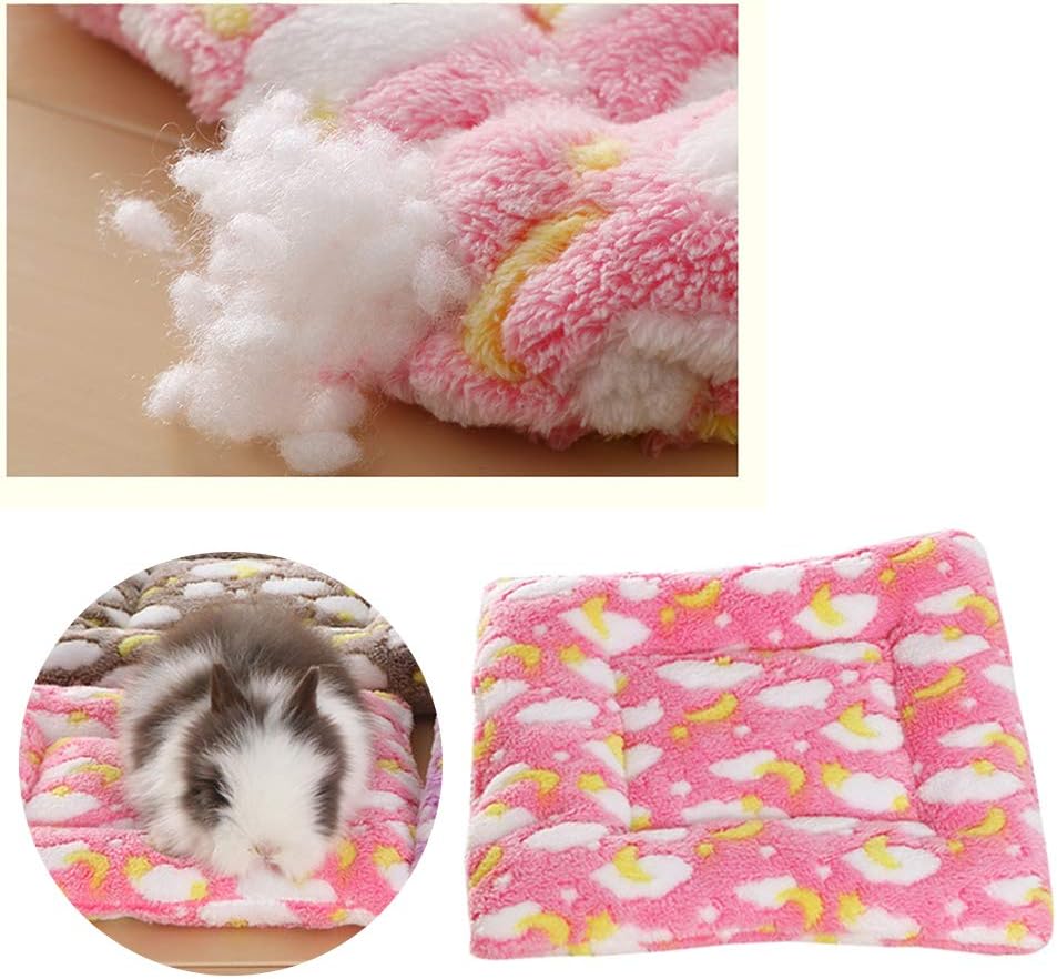 POPETPOP Small Animal Guinea Pig Hamster Bed House Winter Warm Squirrel Hedgehog Rabbit Chinchilla Bed Mat House Nest Hamster Accessories Size M (Random Color) - Image 4
