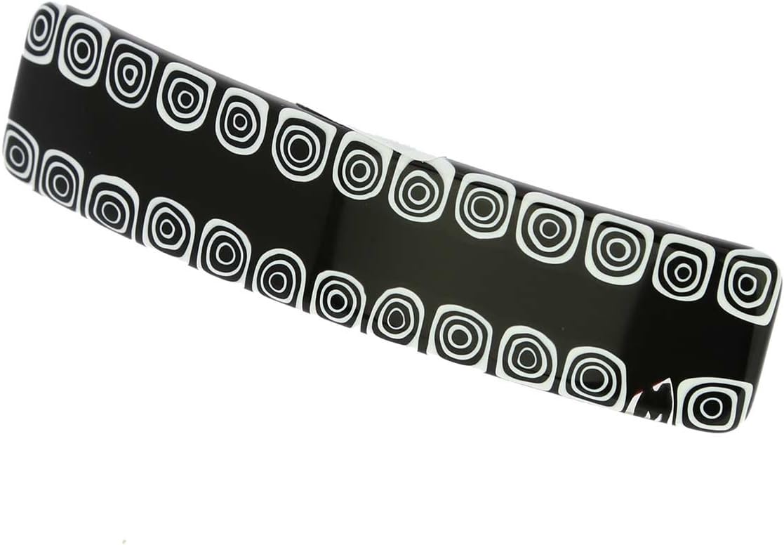GlassOfVenice Murano Glass Millefiori Hair Clip - Black and White, Black/White