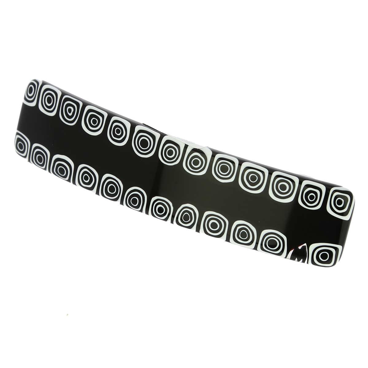 GlassOfVenice Murano Glass Millefiori Hair Clip - Black and White