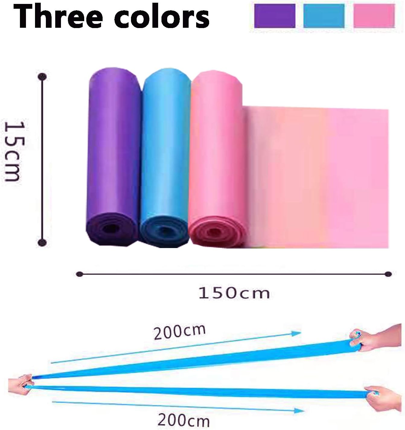 AILIFE Resistance Bands Set Women Men, Set of 3 Skin-Friendly Exercise Bands with 3 Resistance Levels - Image 4