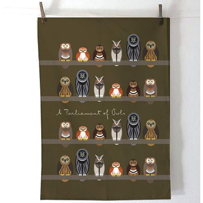 My Gifts Trade A Parliament Of Owls Tea Towel Decorative Cotton