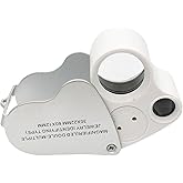 Yasumai DC 30X 60X Loop Magnifier Jewelers Eye Loupe Dual Lens Illuminated Jeweler's Double Eye Loupe Glass Jeweler Jewelry M