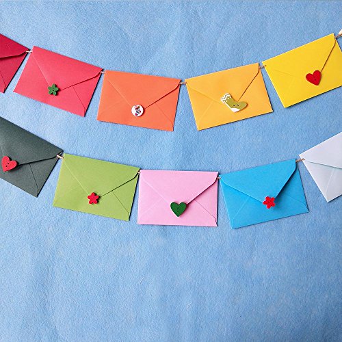 Supla 140 Pcs Mini Envelopes 14 Colors Gift Card Envelopes 4" x 2.7" Pocket Envelope Business Card Envelopes Valentine's Day Assortment Little Envelopes Love Notes