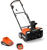 Yard Force YF60vRX22-ST 60V 22-Inch Cordless Snow Blower, Powerful 4.0 Ah Lithium-Ion Battery, 10-Inch Snow Depth, 180° Chute, Self-Propelled with LED Light
