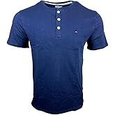 Tommy Hilfiger Denim Men's Essential Cotton Short Sleeved Henley T-Shirt (Navy, S)