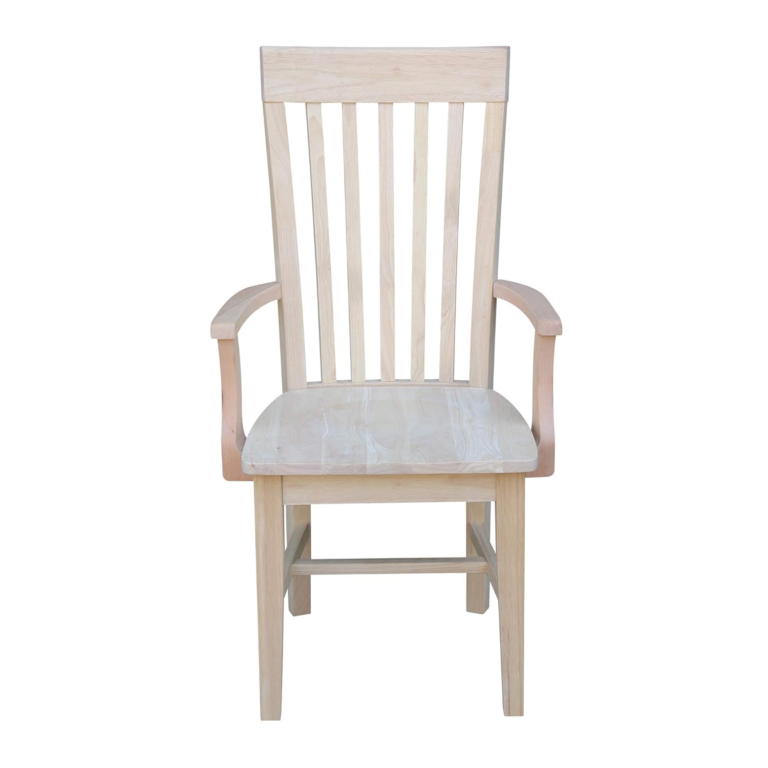 International Concepts Tall Mission Chair with Arms, Unfinished