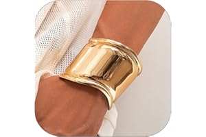 Roe Dolph Gold Cuff Bangle Bracelets for Women Chunky Gold Bracelets Minimalist Open Wide Cuff Bracelets Gold Cuff Bracelet Trendy Gold Bangle Bracelet Jewelry Stocking Stuffers Gifts
