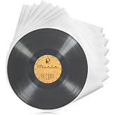 Fasmov 200 Pack 12 Inch Vinyl Record Inner Sleeves, Round Bottom Plastic LP Protective Sleeves, Translucent Anti-Static Record Covers for 33 RPM Albums