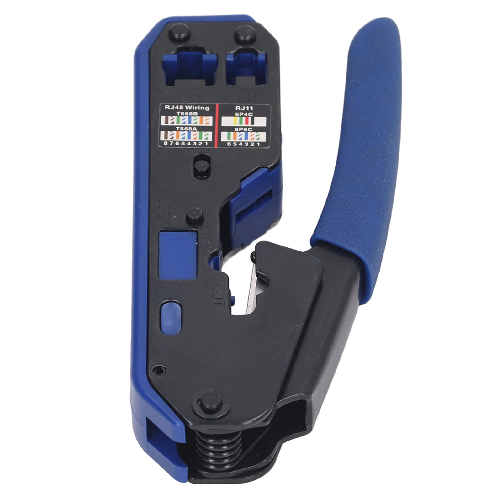 RJ45 Crimping Tool Kit, Pass Through RJ45 Crimp Tool Kit Ethernet Crimper Cat5e Cat6 Cat6a Mini Wire Stripper Wire Cutter Plier Kit, Wire Crimpers