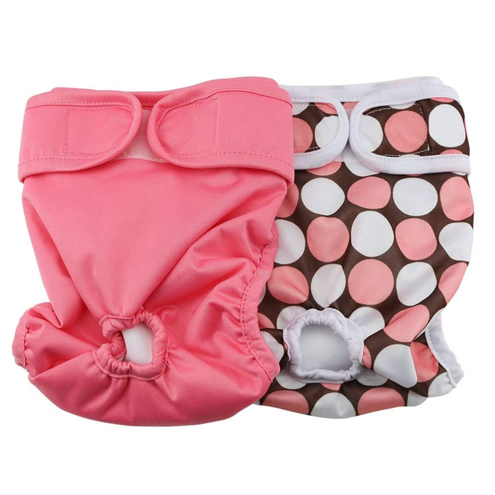 Amaliy Washable Dog Nappies Female Reusable Incontinence Nappies Pants (Pack of 2) (M(Waist Circumference: 36-52 cm)