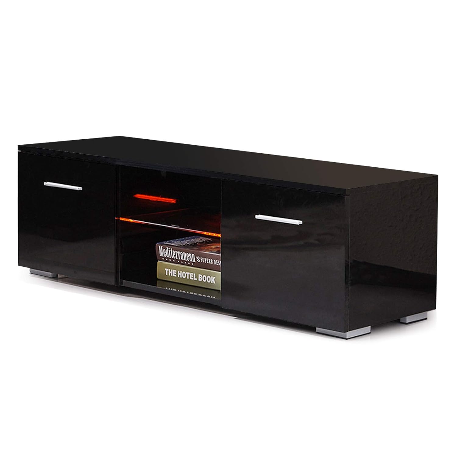 120cm Black High Gloss TV Unit TV Mecor Stand Amazon.co.uk