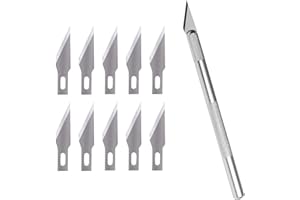 W.A. Portman Hobby Knife Set - Precision Exacto Knife Set with 10 SK5 Steel Pottery Knife Blades - Craft Knife Set with 10 Scalpel Sharp #11 Craft Blades - Modeling Knife Set and #11 Hobby Blades