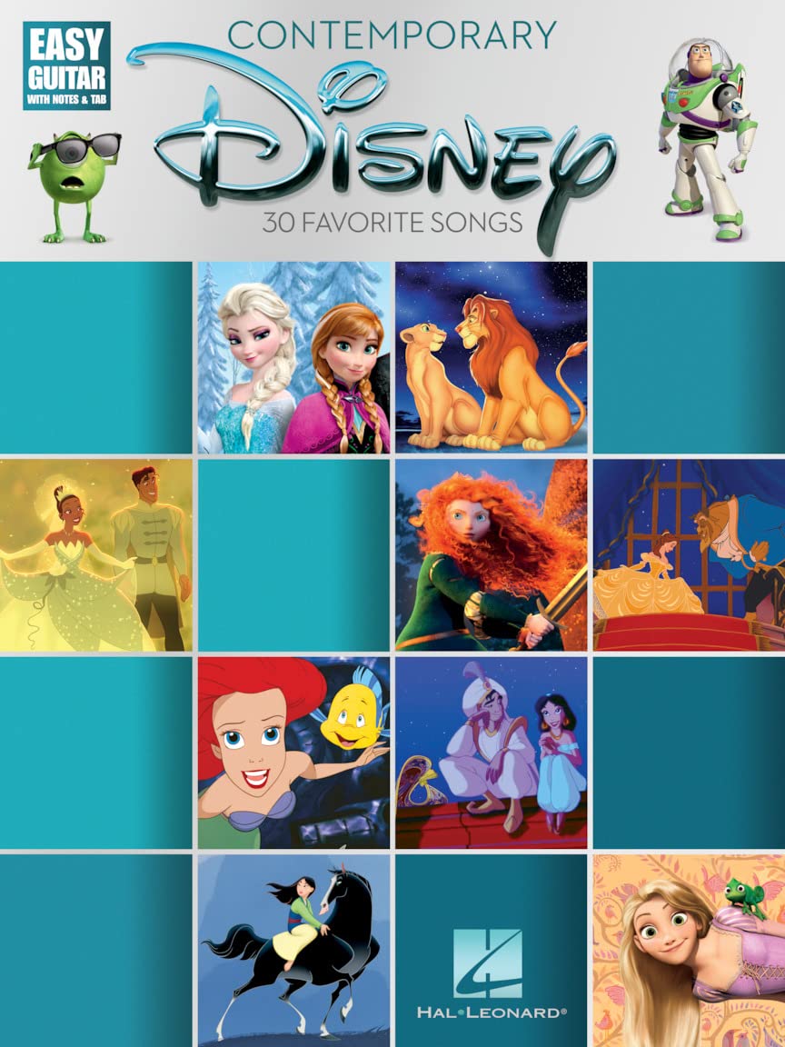 Contemporary Disney - Easy Guitar Songbook with Tab | 30 Popular Songs for Beginners | Includes Let It Go A Whole New World Can You Feel the Love Tonight Under the Sea and More: 30 Favorite Songs