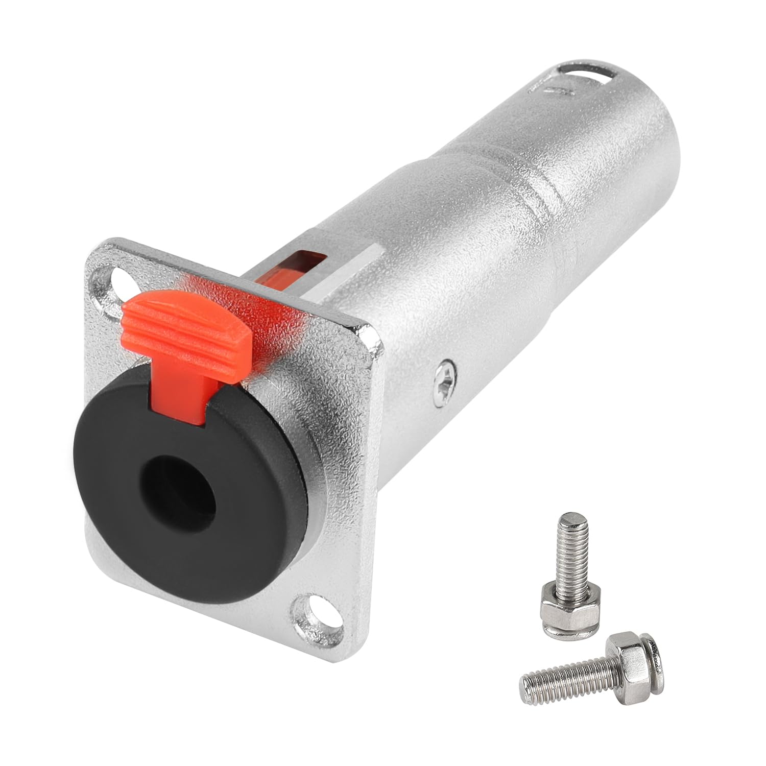 QIANRENON 6.35mm Female to XLR Male Panel Mount Adapter, Locking TRS 6.35mm Jack to 3Pin XLR Plug, Audio Connector, Adapter, for Microphone, Speaker, Amplifier, Mixing Console, Guitar