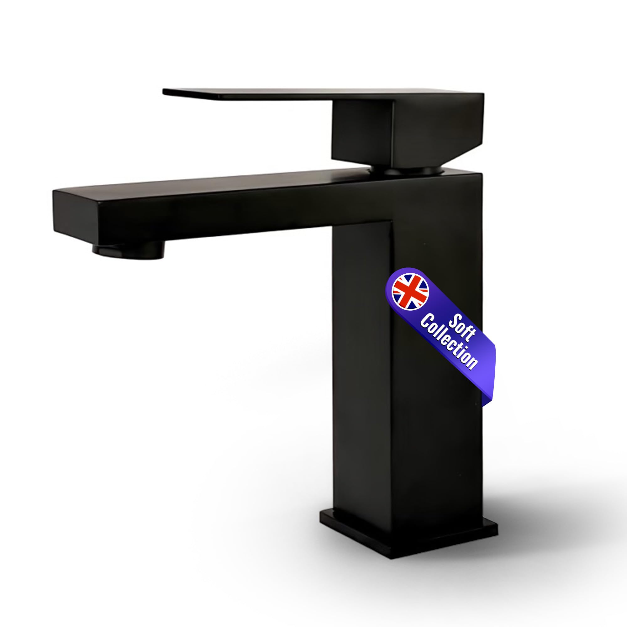 Soft Collection Venice Matte Black Bathroom Tap - Sleek Bathroom Mixer Tap, Premium Stainless Steel Bathroom Sink Tap, Modern Luxury Design Basin Tap for Bathrooms