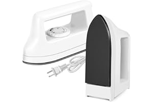 Mini Iron for Crafts and Travel - Electric Heat Press Machine for Quilting and Sewing (White) - 6.49 x 3.74 x 2.6 Inches