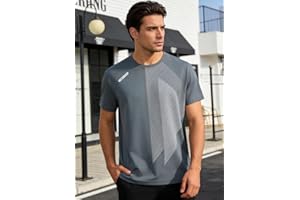 Men’s Ice Silk Short Sleeve T Shirt Raglan Sleeve Quick Dry Athletic Top Diagonal Stripe Print Breathable Cool Touch