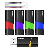 AreTop 8GB Flash Drive 5 Pack FAT32 Thumb Drives Slide Retractable USB Drives 8GB 5 Pack Memory Sticks for Data Storage (Mixed Color:Yellow,Red,Blue,Green,Purple)