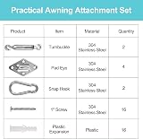 HOMPER Awning Attachment Set Heavy Duty Stainless Steel Hardware Kit M5 Set B view 4