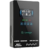 4000W Hybrid Solar Inverter, DC 24V to AC 120V Pure Sine Wave Inverter with Glass Top Cover LCD Display, Built-in 140A MPPT Solar Charger, Supports Battery-Less or AGM Lithium Battery