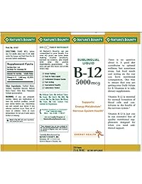 De la Naturaleza Bounty, fuerza de Super B-12, 5000 mcg, 2-Ounce, 74312181870, paquete de de 1, 1, 1