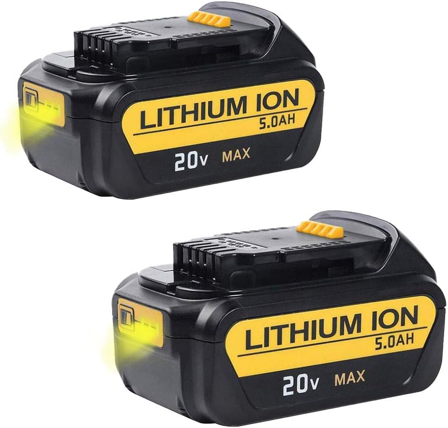 2X FUNMALL DCB200 18V 5.0Ah XR Li-ion Compact Battery for DeWalt DCB184 DCB184B-XJ DCB180 DCB183 DCB183-XJ DCB182 DCB182-XJ DCB181 DCB181-XJ DCB185-XE DCB200 DCB201 DCB204-2 DCB205-2