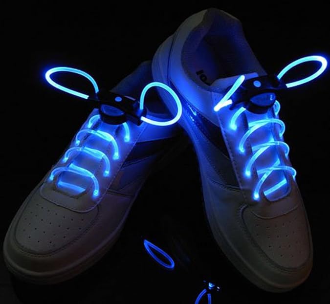 GNG Blue Glow in the Dark Sports LED Shoelaces