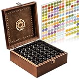Beautiful Essential Oil Storage Box 49 Bottle - Holds 5-15ml & 10ml Roller Bottles - Free Roller Bottle Opener & 192 EO Labels - Wooden Oil Case Holder