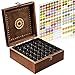 Beautiful Essential Oil Storage Box 49 Bottle - Holds 5-15ml & 10ml Roller Bottles - Free Roller Bottle Opener & 192 EO Labels - Wooden Oil Case Holder