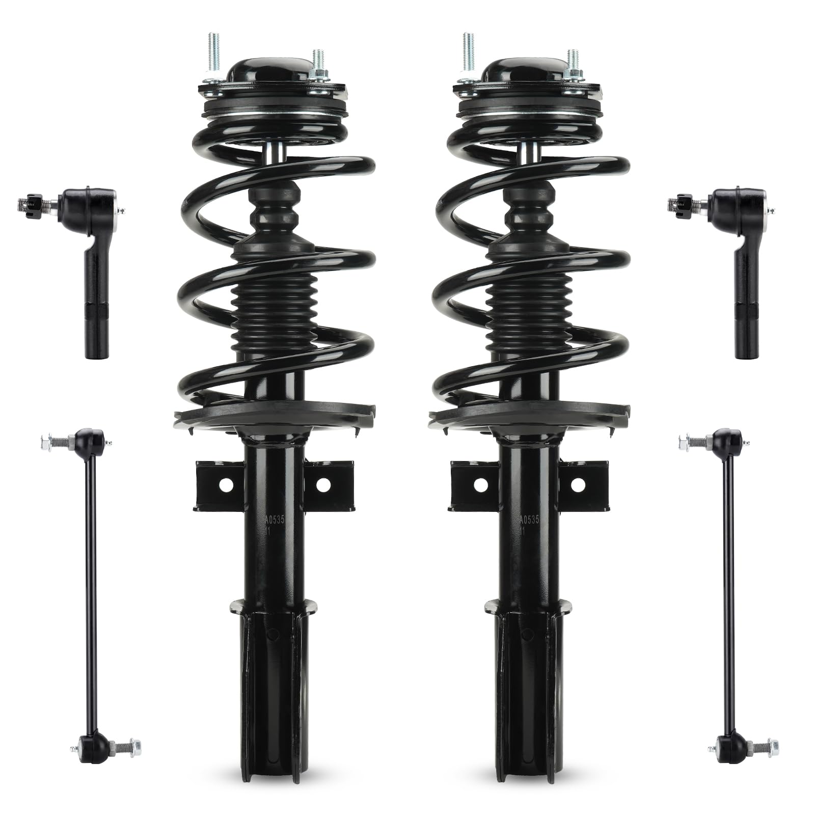 Photo 1 of 172518 Front Struts Shocks w/Coil Spring & Sway Bar Links & Outer Tie Rods for 2009-2012 Chevrolet Traverse / 2007-2012 GMC Acadia / 2008-2012 Buick Enclave / 2007-2010 Saturn Outlook - [ONLY 3.6L V6]