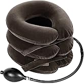 Cervical Neck Traction Device for Instant Neck Pain Relief - Inflatable & Adjustable Neck Stretcher Neck Support Brace, Neck Traction Pillow for Home Use Neck Decompression (Classic Gray)