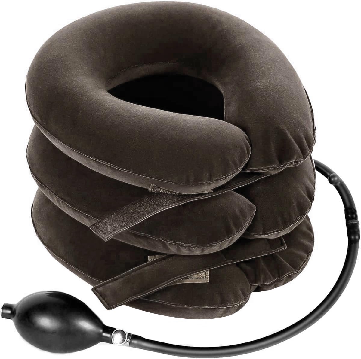 Photo 1 of S Cervical Neck Traction Device for Instant Neck Pain Relief - Inflatable & Adjustable Neck Stretcher Neck Support Brace, Neck Traction Pillow for Home Use Neck Decompression (Classic Gray)