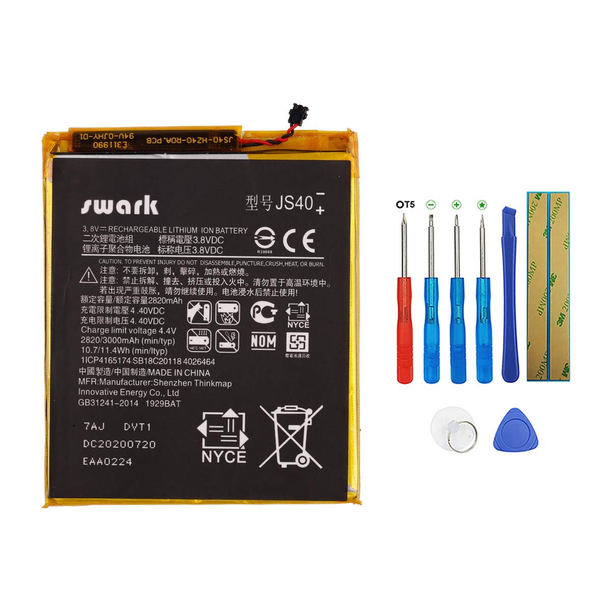 Photo 1 of SWARK New Rechargeable Battery JS40 Compatible with Motorola Moto Z3 XT1929-17 with Tools