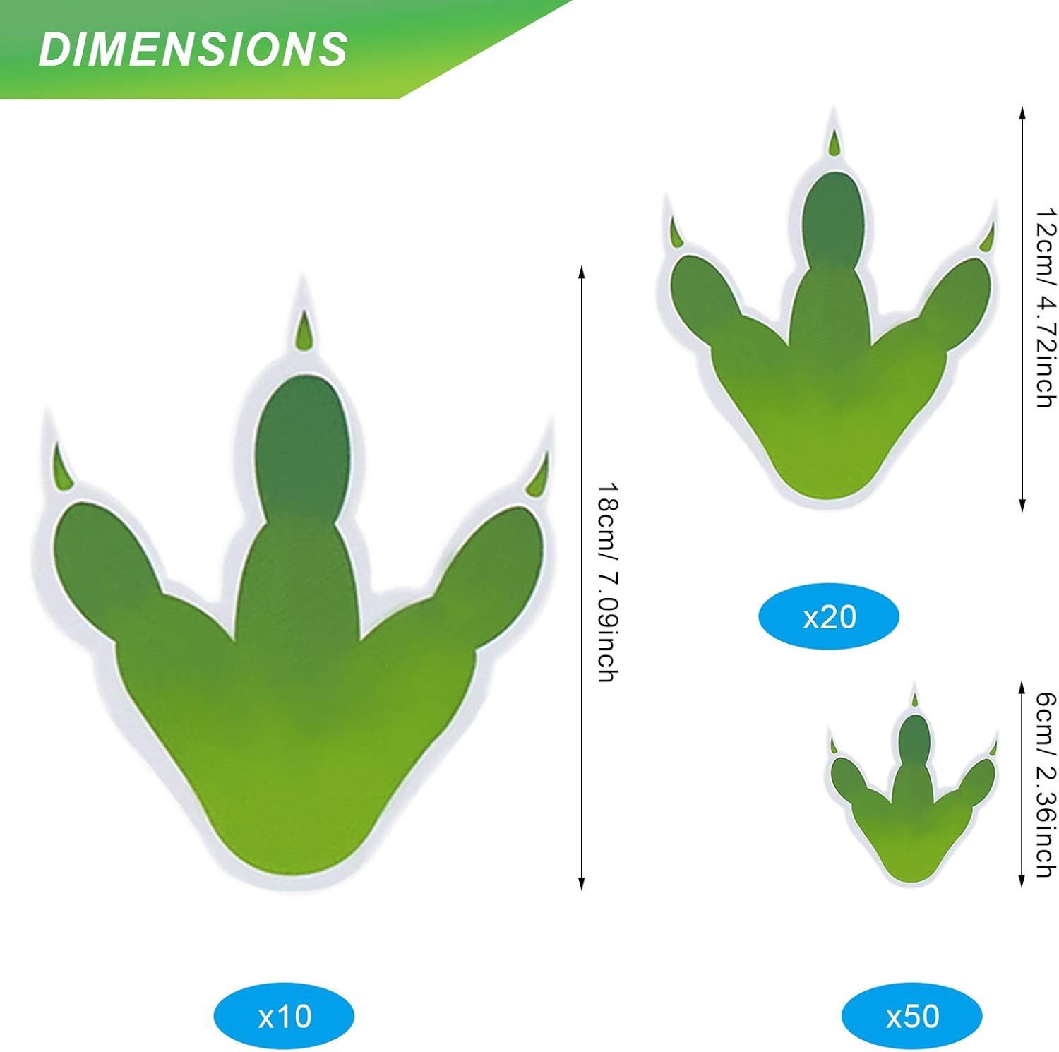 80 Pieces Dinosaur Footprints Decal Dinosaur Tracks Stickers PVC Wall Stickers Window Art Decorations for Party Supplies Home or Kindergarten Classroom Decorations - Image 4